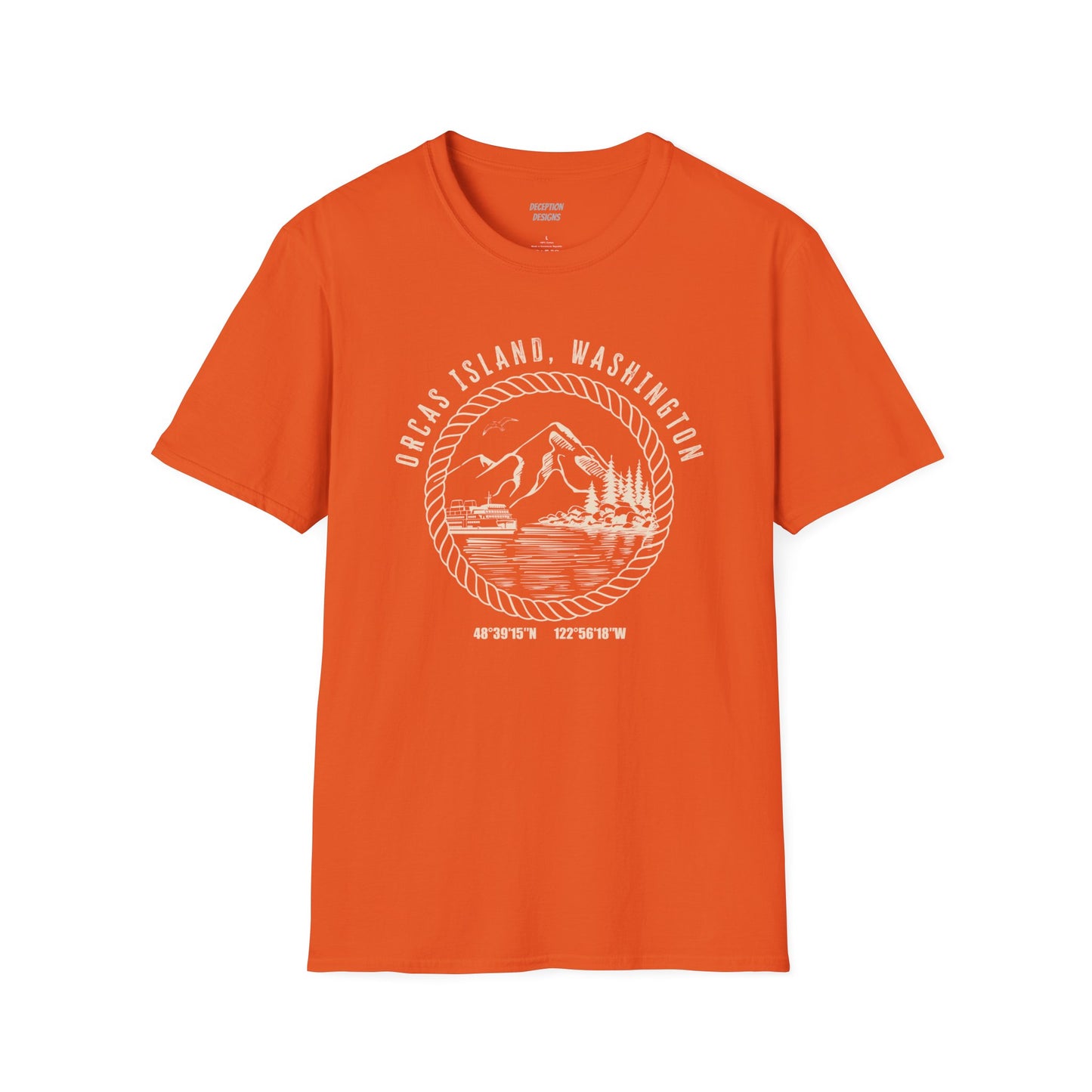 ORCAS ISLAND W COORDINATES Unisex Softstyle T-Shirt