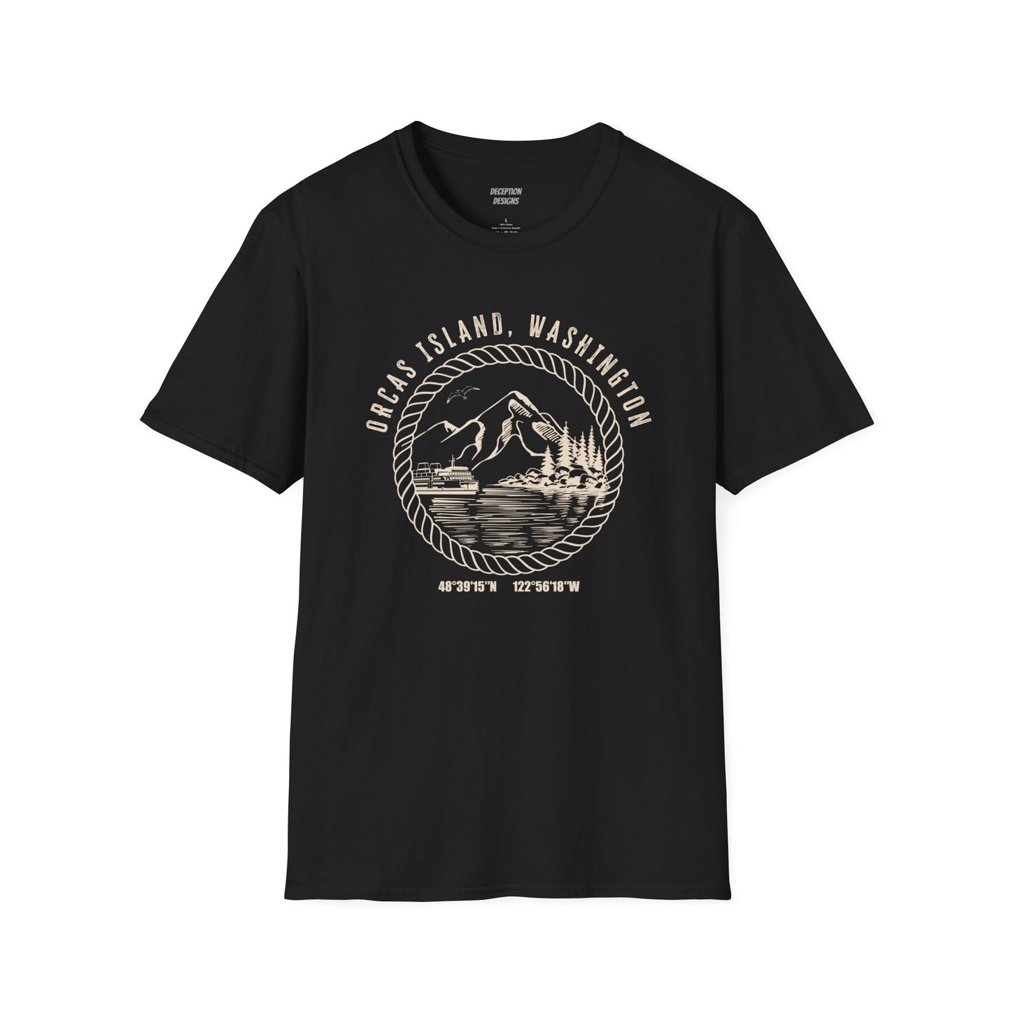 ORCAS ISLAND W COORDINATES Unisex Softstyle T-Shirt