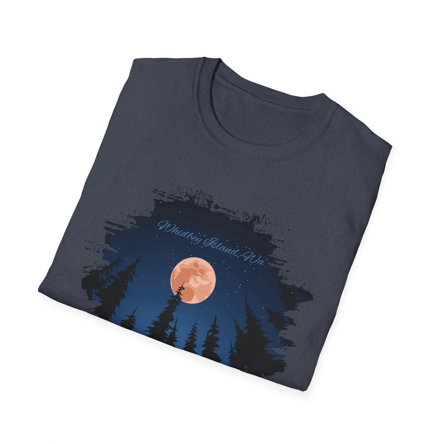 Whidbey Island Moon Night Unisex Softstyle T-Shirt