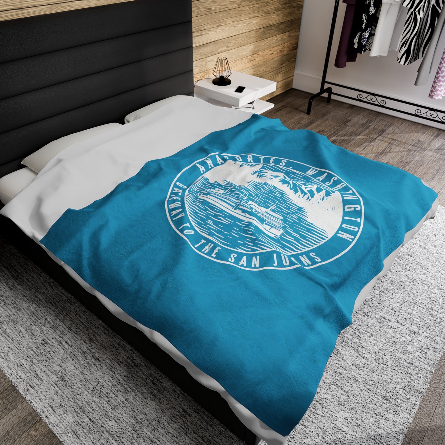 Anacortes Gateway Ferry Velveteen Plush Blanket