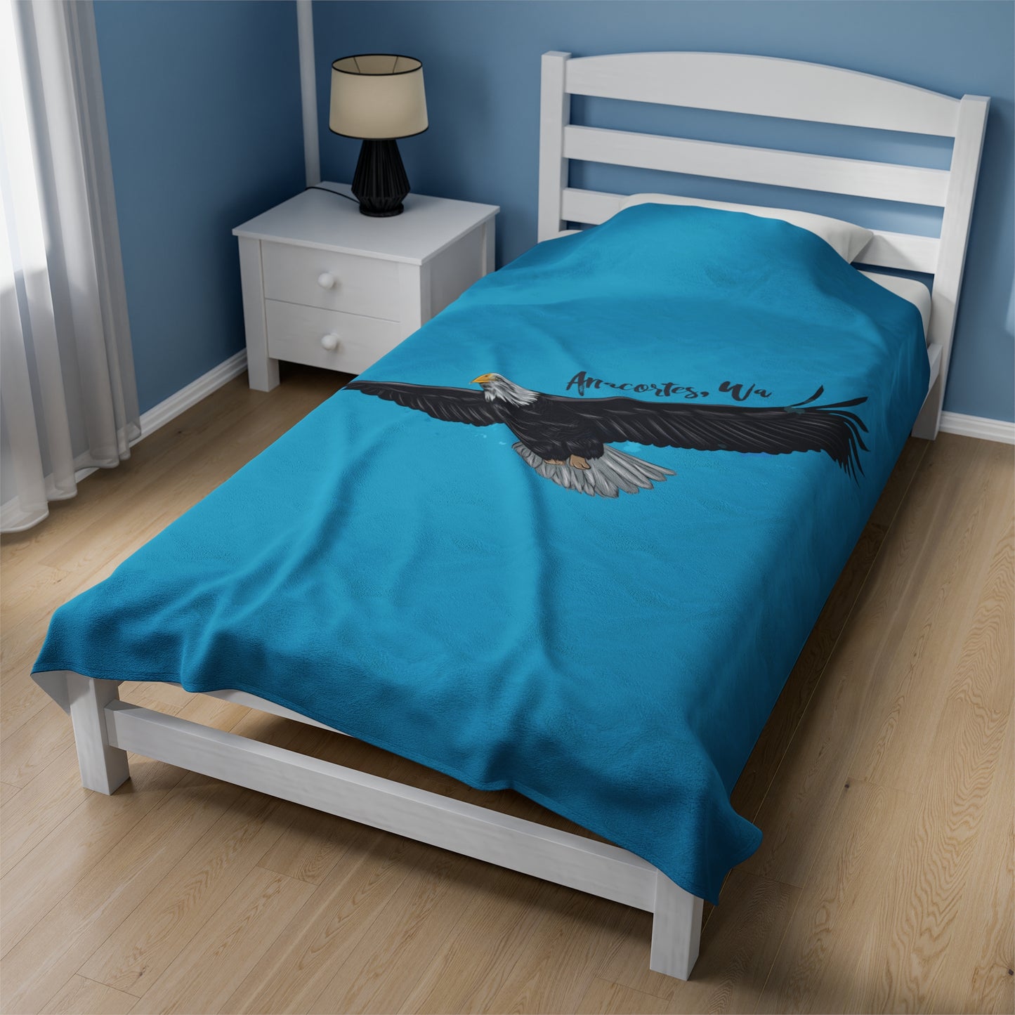 Anacortes Eagle Velveteen Plush Blanket