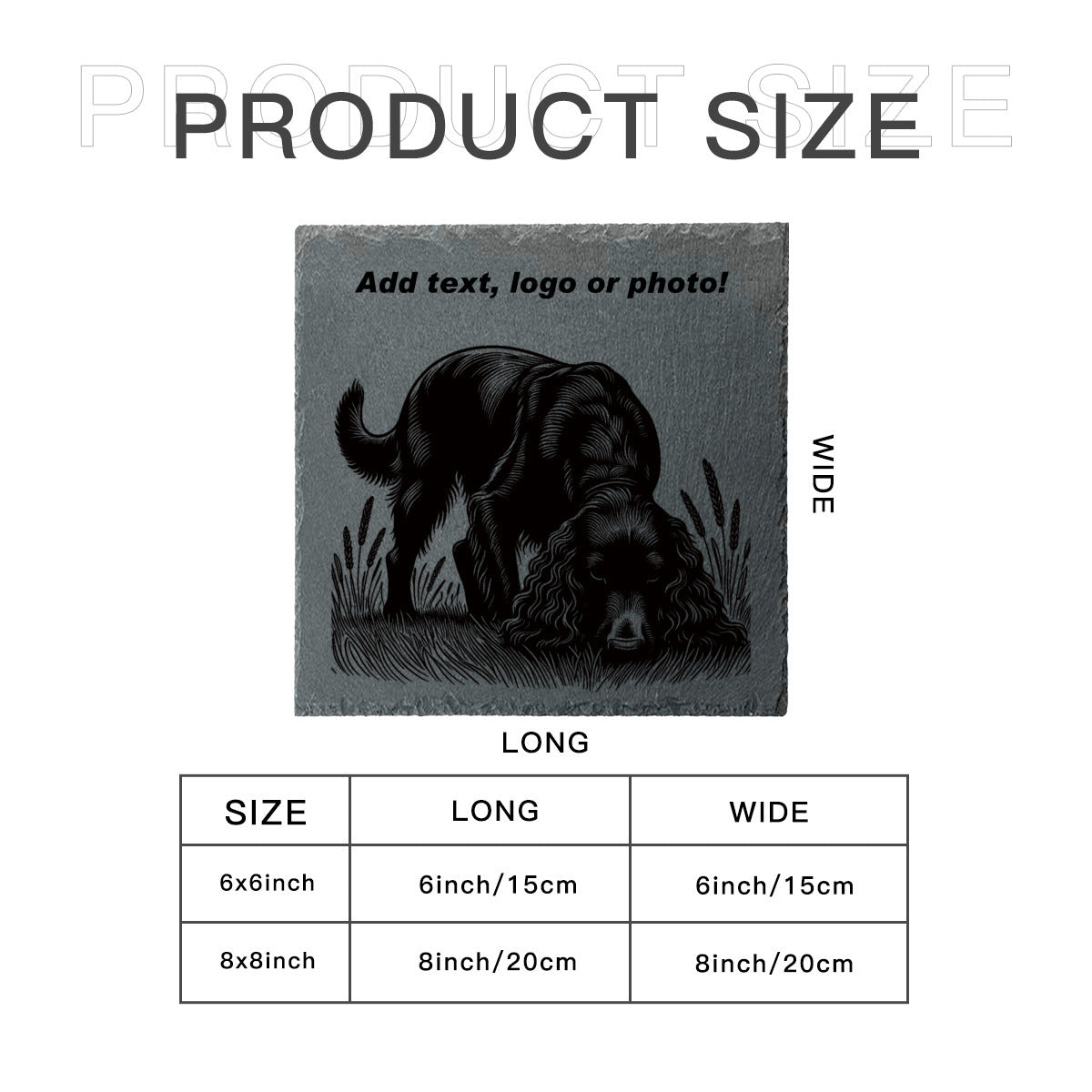 Single Side Printed Square Pet Memorial Headstone | Stone