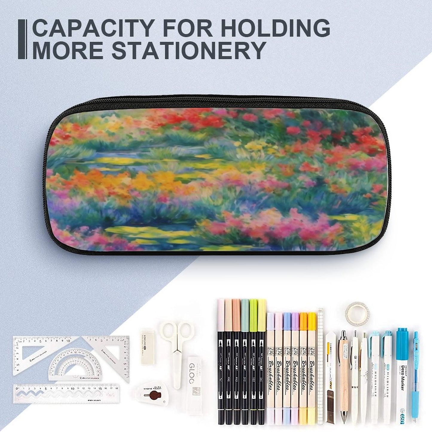 WILDFLOWER POND Leather Pencil Case