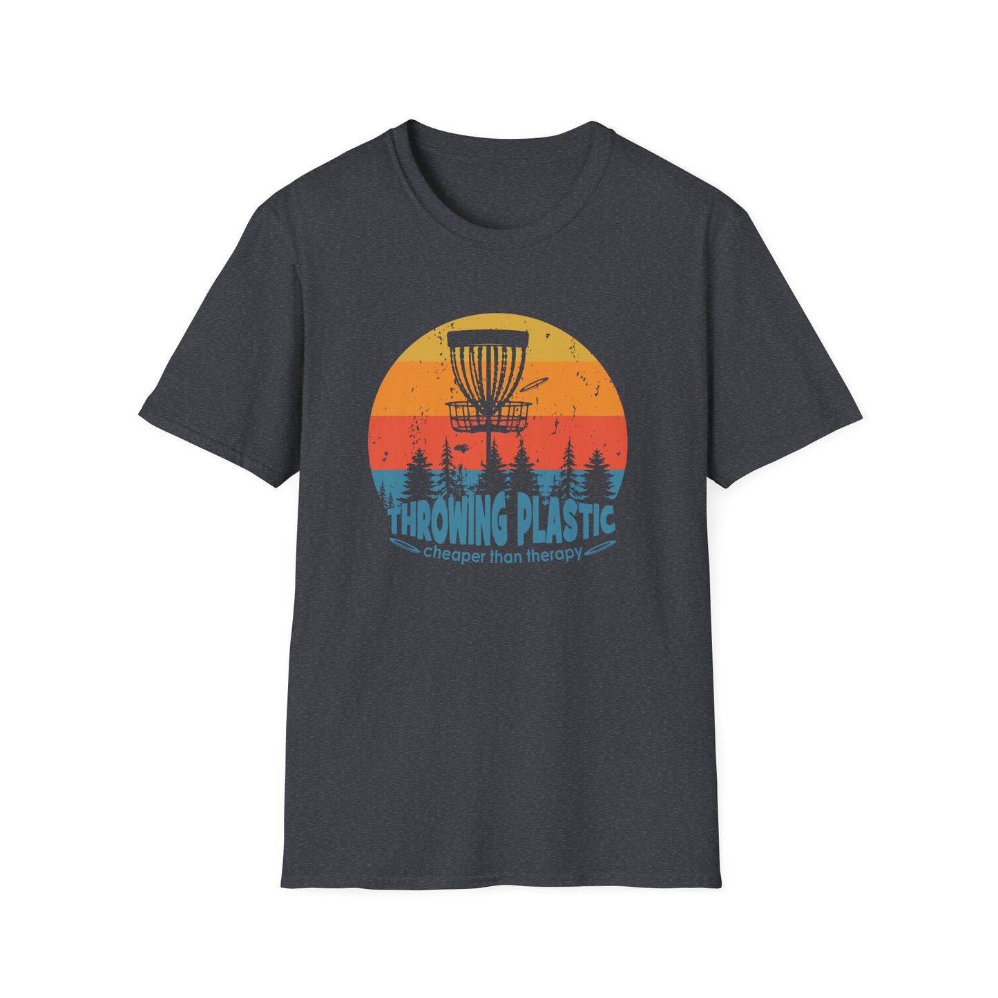 THROWING PLASTIC, CHEAPER THAN THERAPY Unisex Softstyle T-Shirt