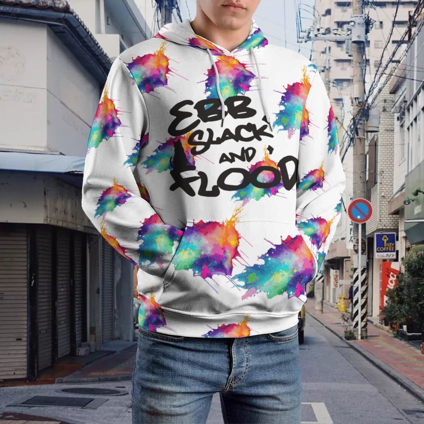 EBB SLACK FLOOD Hoodie with Double-layer Cap (All-Over Printing)