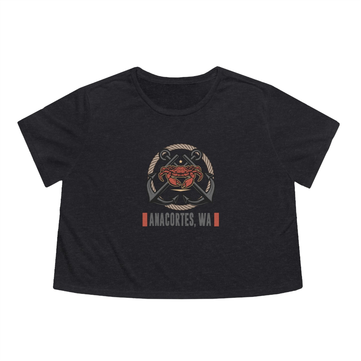ANACORTES CRAB Women's Flowy Cropped Tee