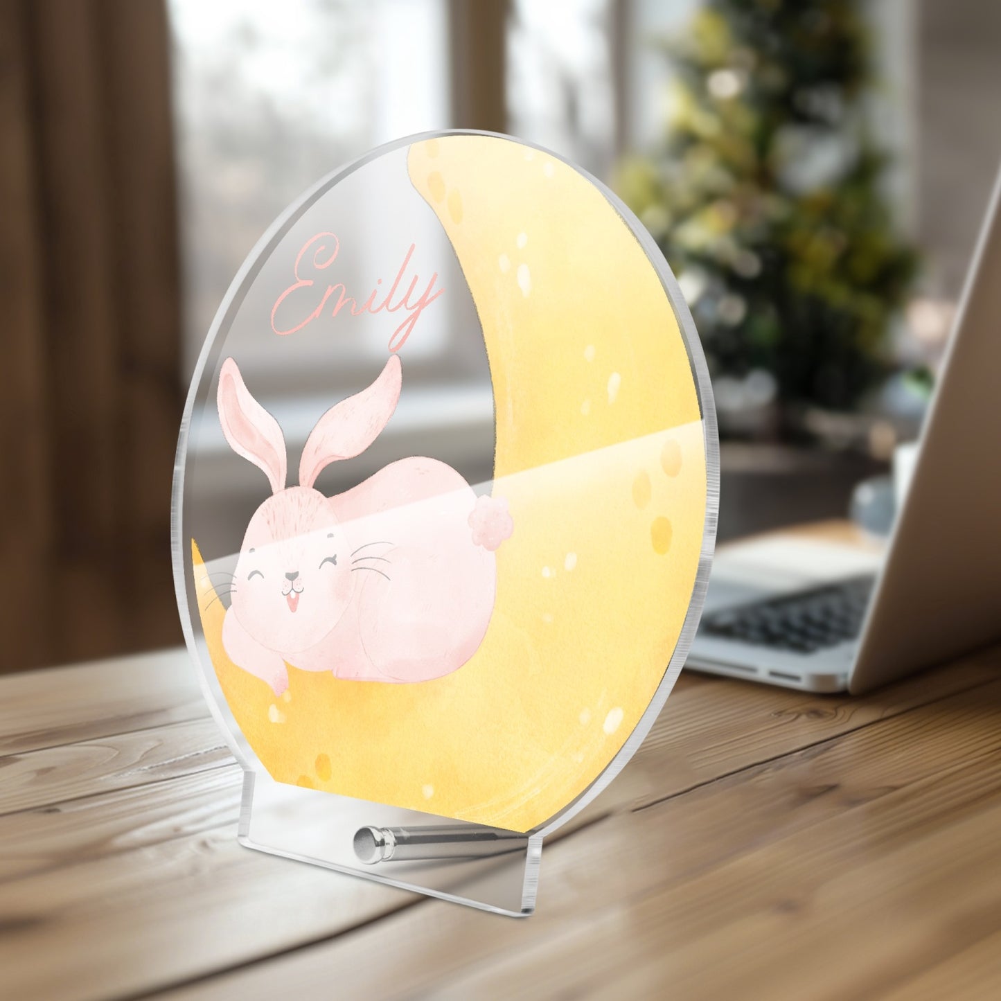 1062. Acrylic Plaque with Stand - Round