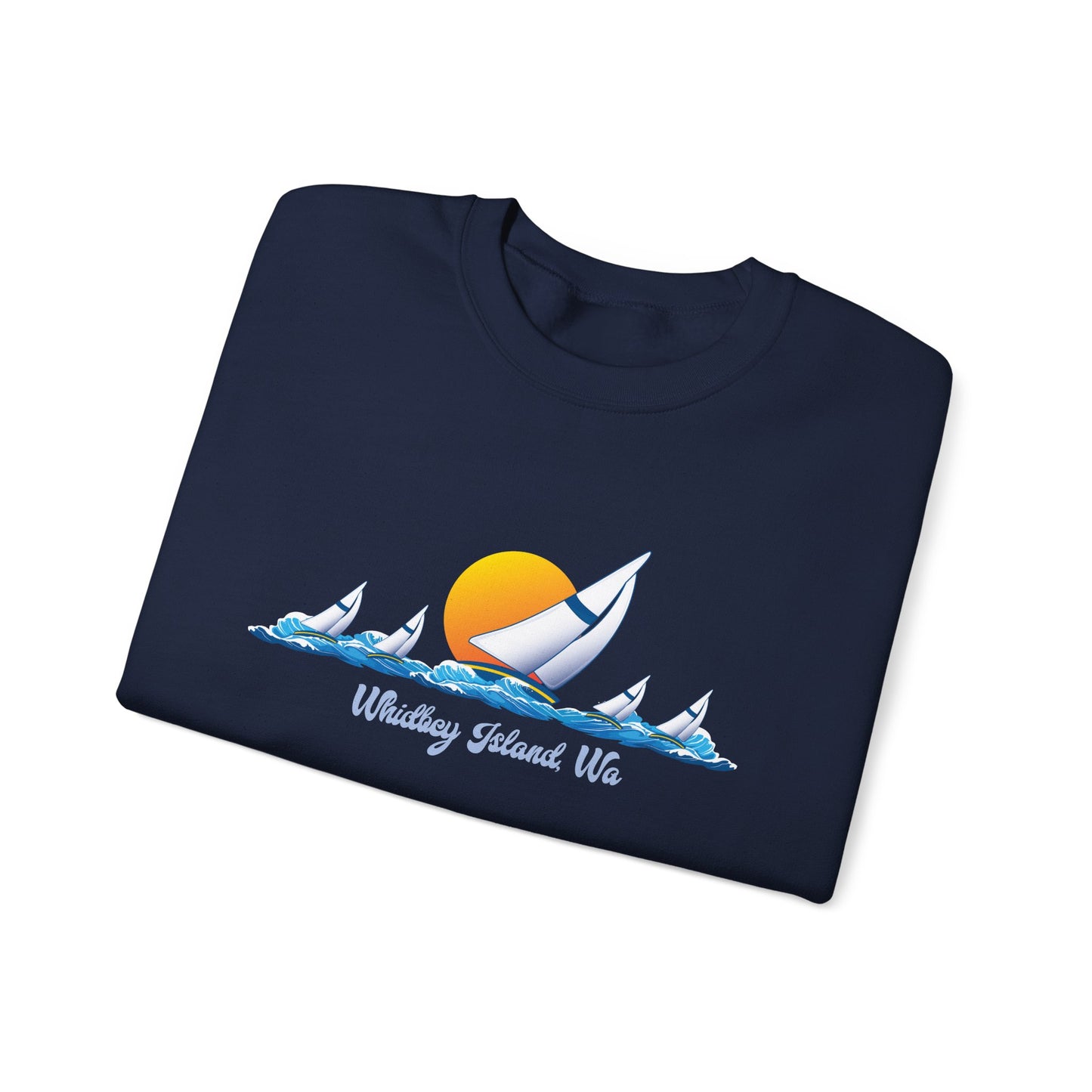 WHIDBEY ISLAND WA Sail Away Unisex Heavy Blend™ Crewneck Sweatshirt