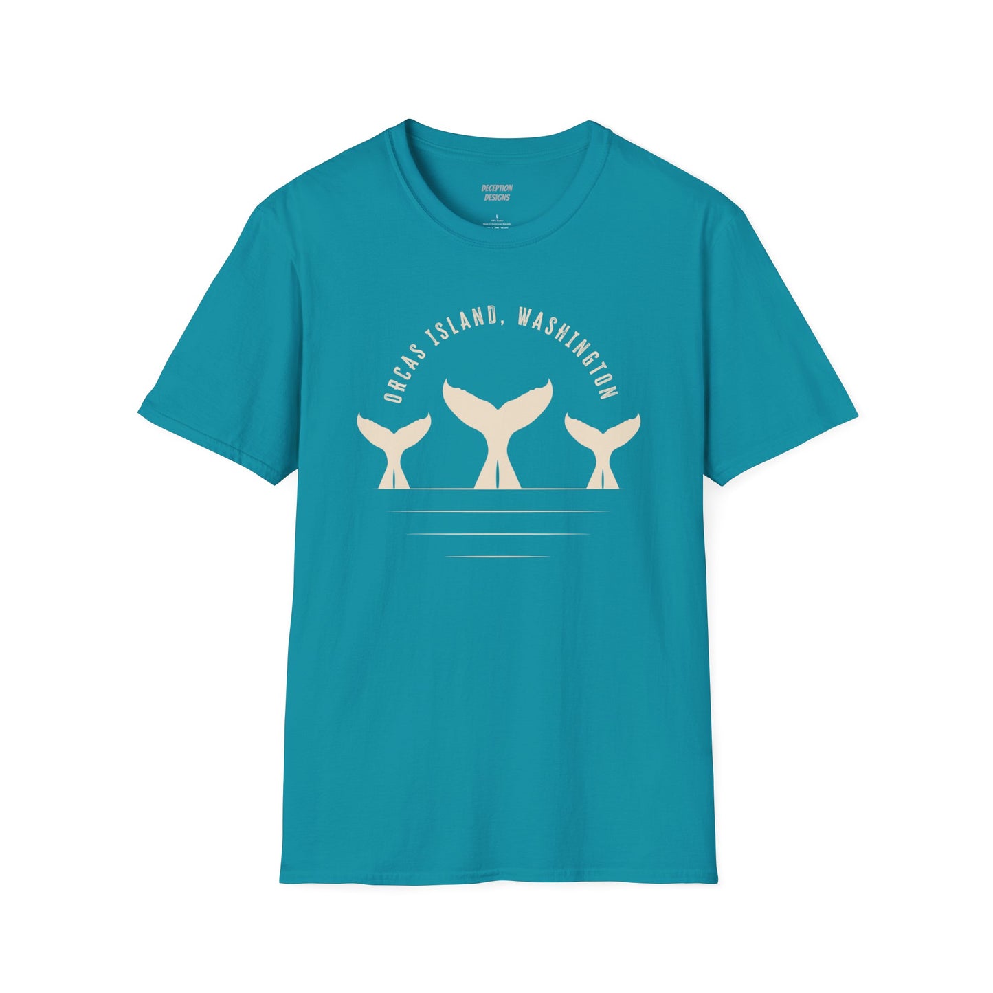 WHALE TAILS - ORCAS ISLAND - Compass Unisex Softstyle T-Shirt