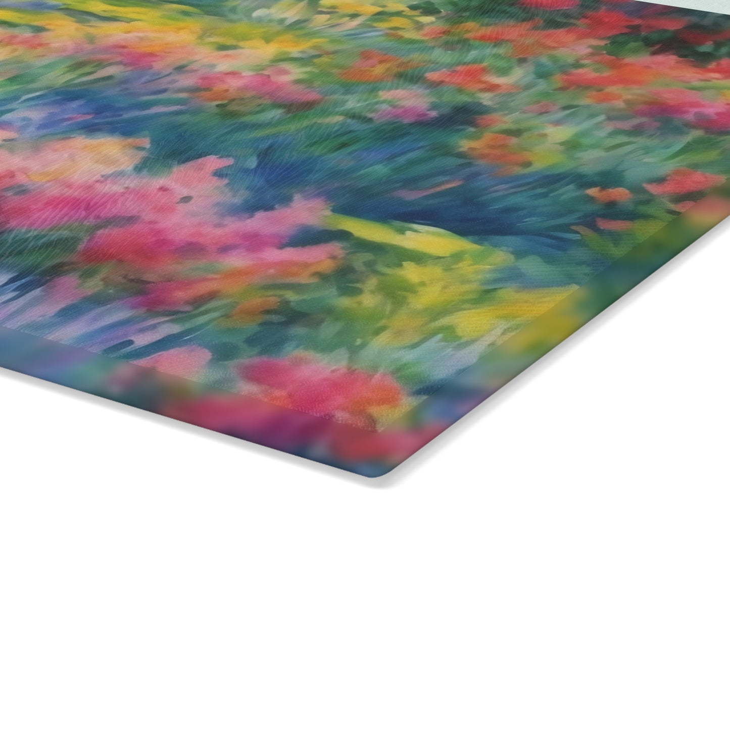 WILDFLOWER POND Glass Cutting Board