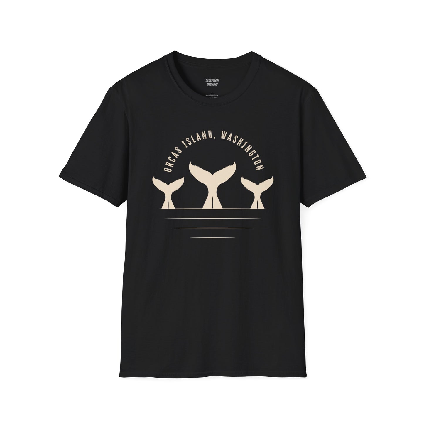 WHALE TAILS - ORCAS ISLAND - Compass Unisex Softstyle T-Shirt