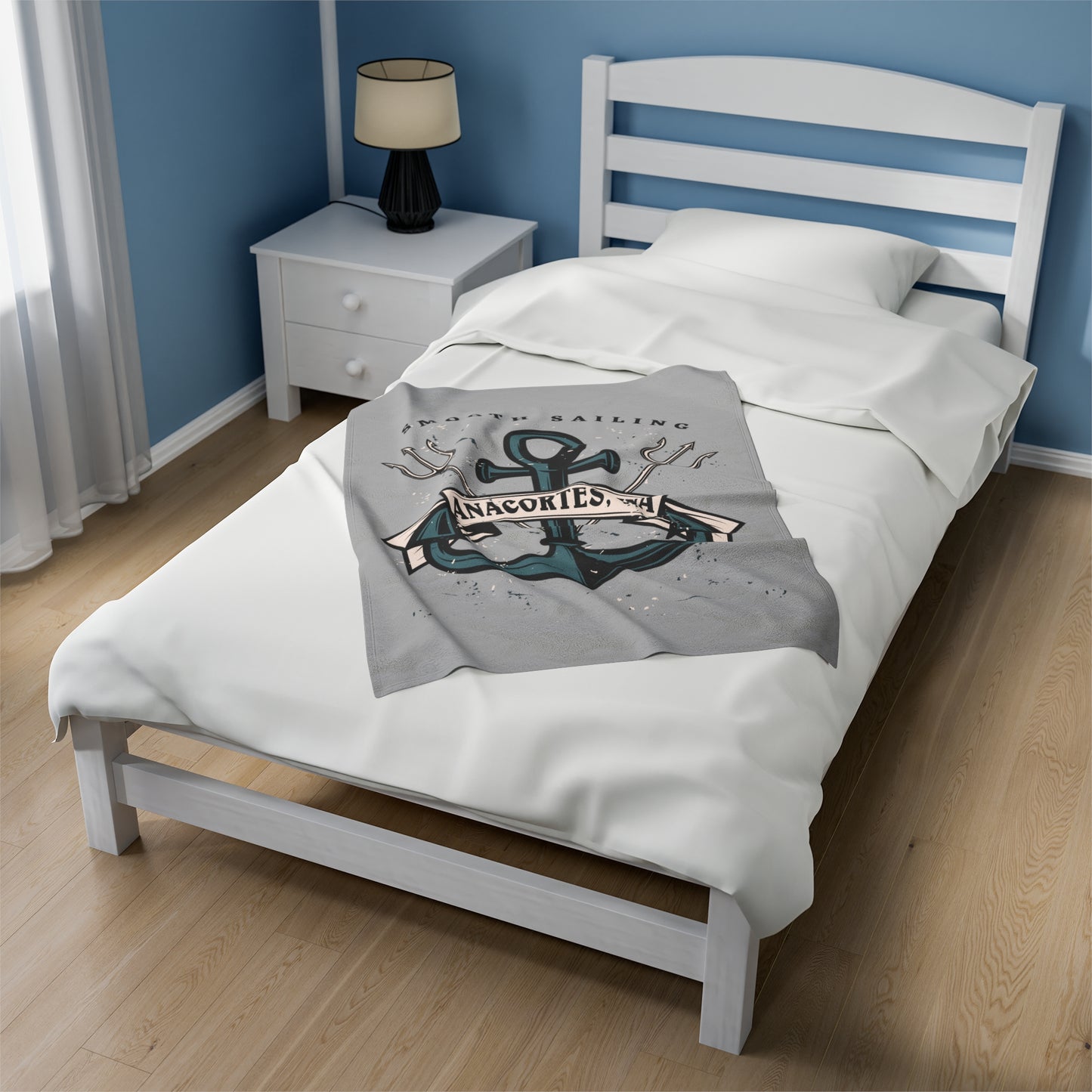 Anacortes - Anchor Velveteen Plush Blanket