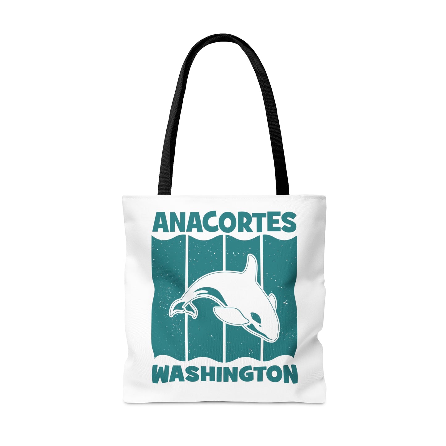 Anacortes Teal Orca Tote Bag