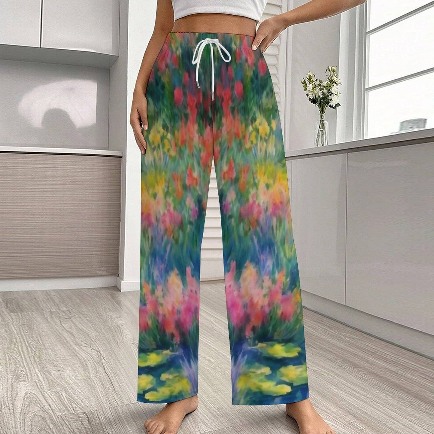 WILDFLOWER POND Drawstring Women Wide Leg Pajamas Pants