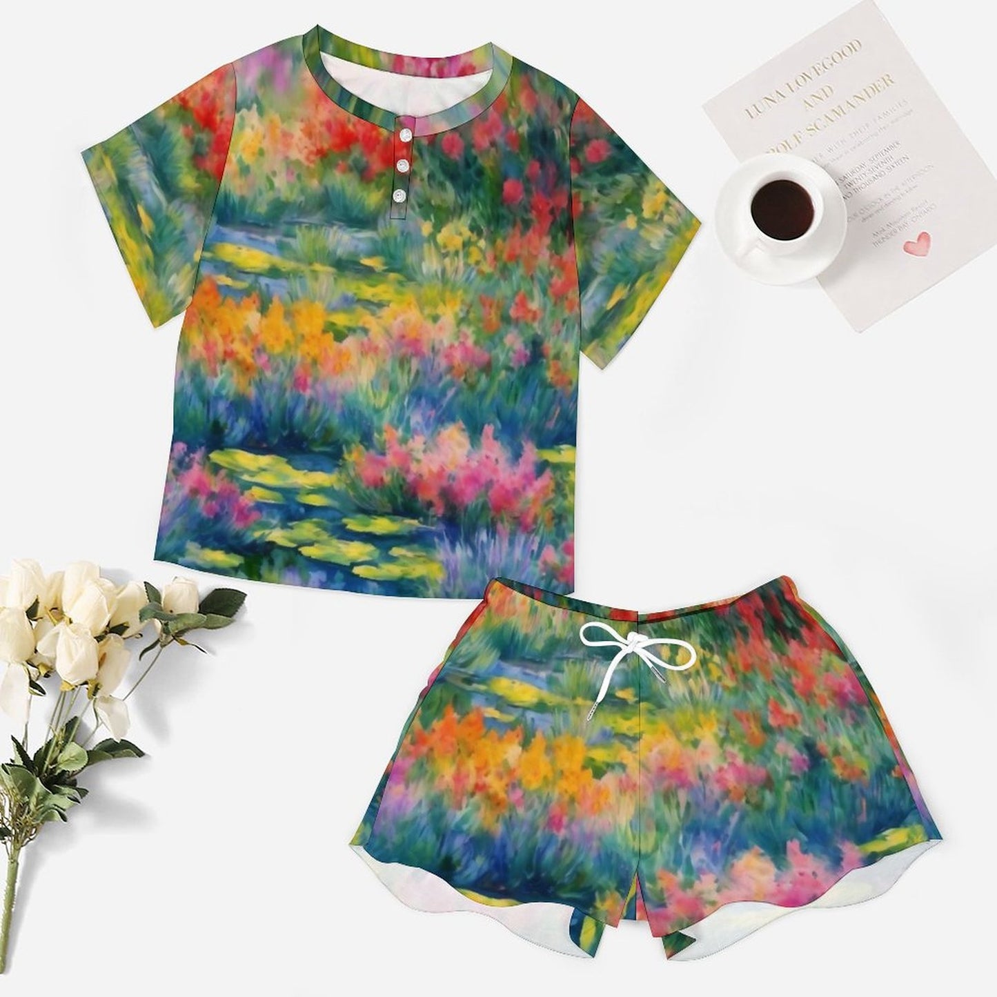 WILDFLOWER POND Short Sleeve Loungewear Set