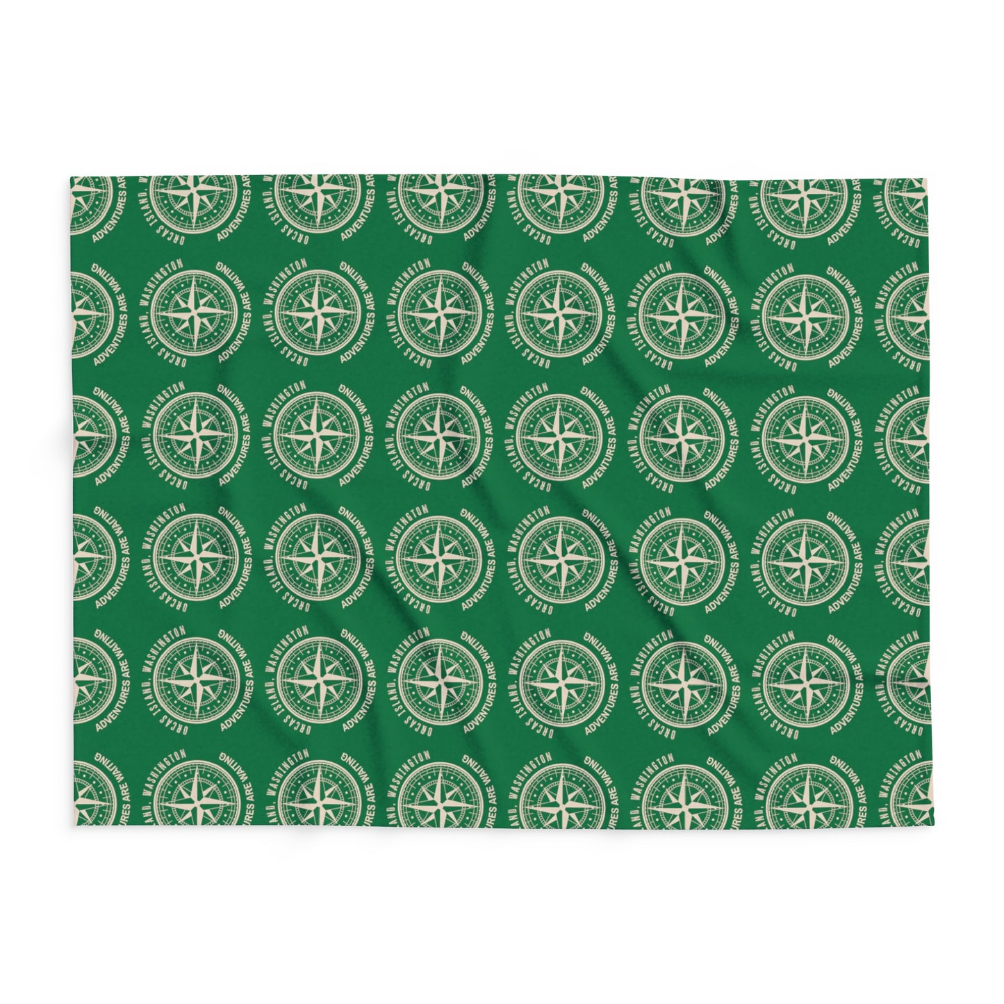 ORCAS ISLAND COMPASS Arctic Fleece Blanket