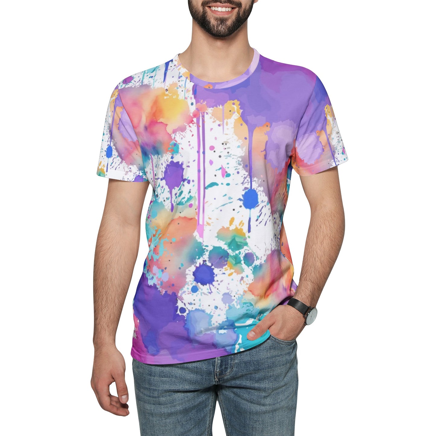 SUPER SPLASH Unisex All-Over Print Cotton T-shirts