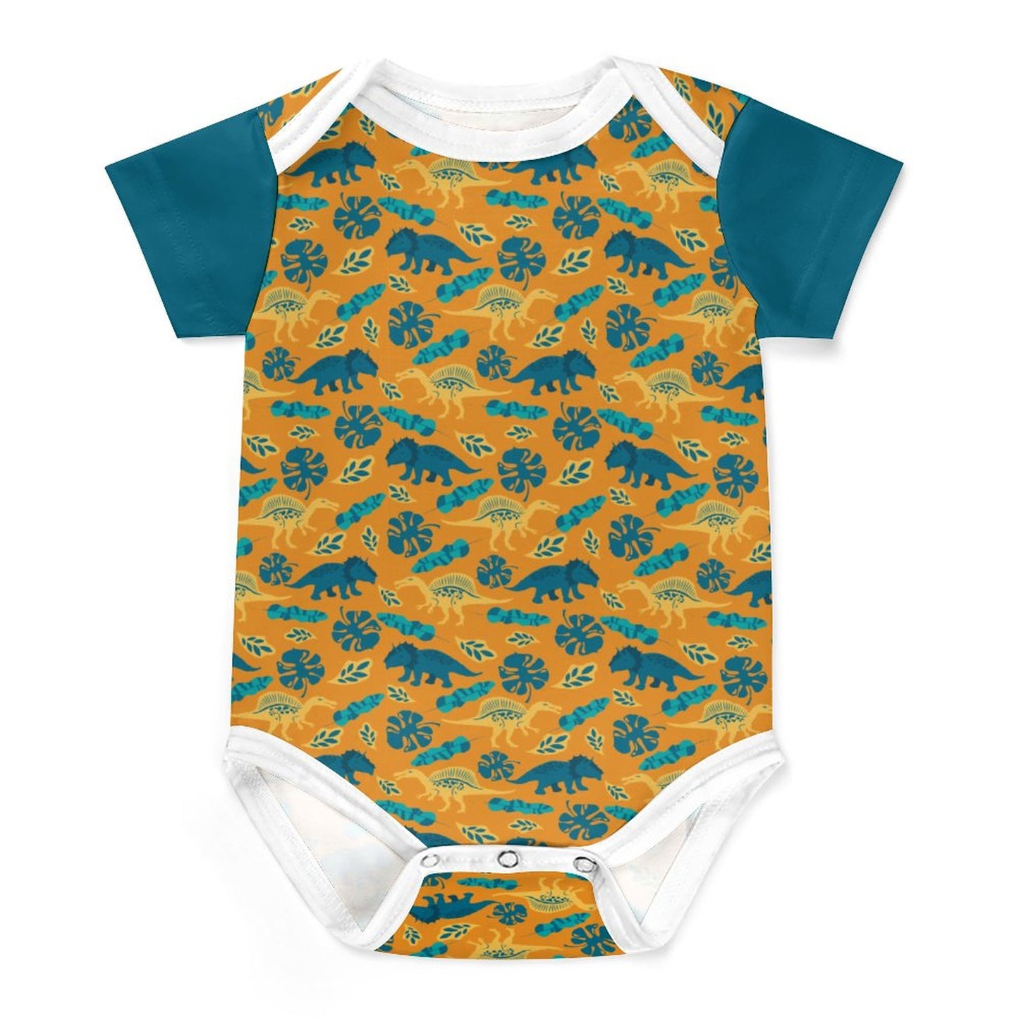 220gsm Faux Cotton Short Sleeve Baby Romper 349P (All-over Printing)
