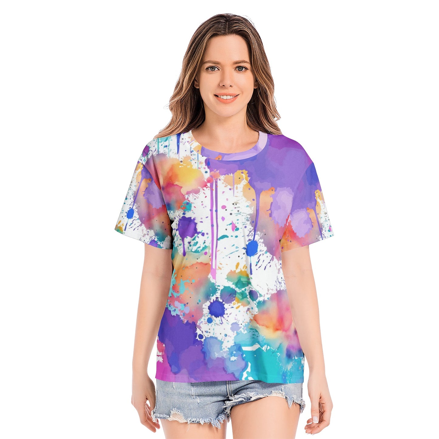 SUPER SPLASH Unisex All-Over Print Cotton T-shirts