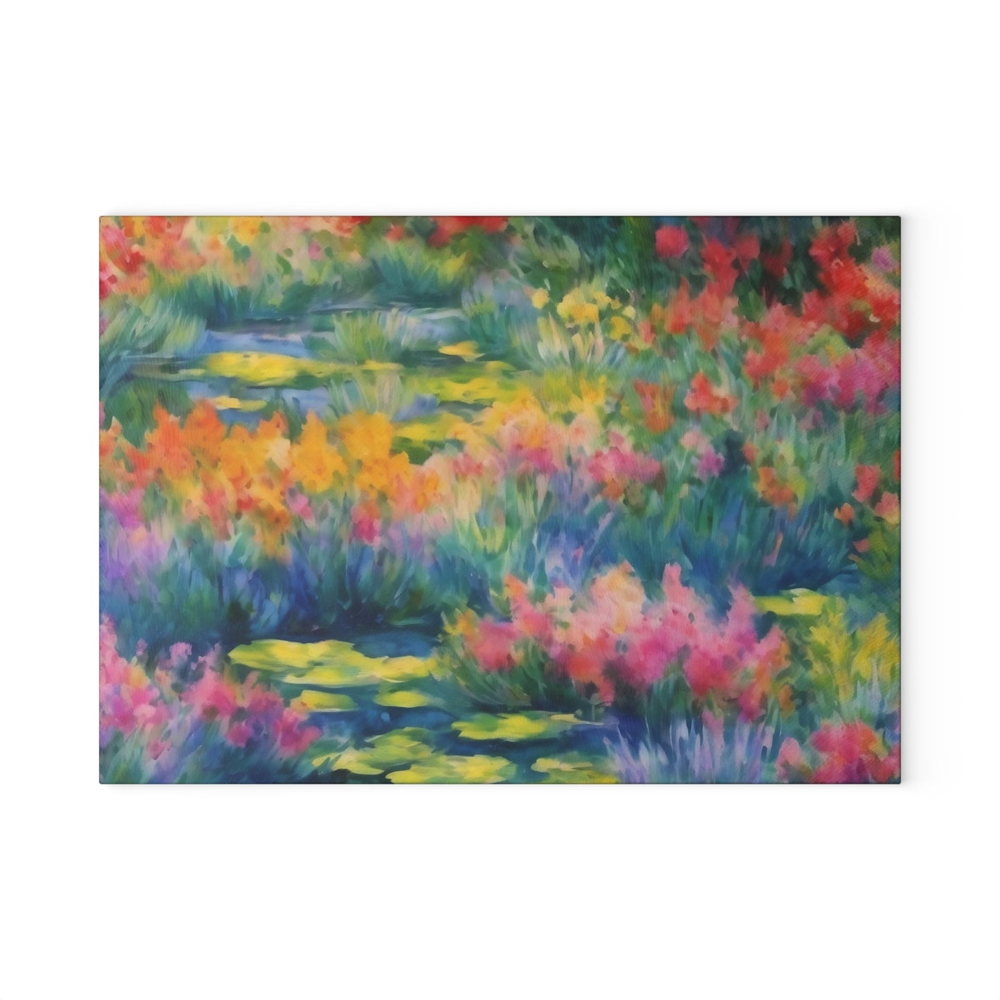WILDFLOWER POND Glass Cutting Board