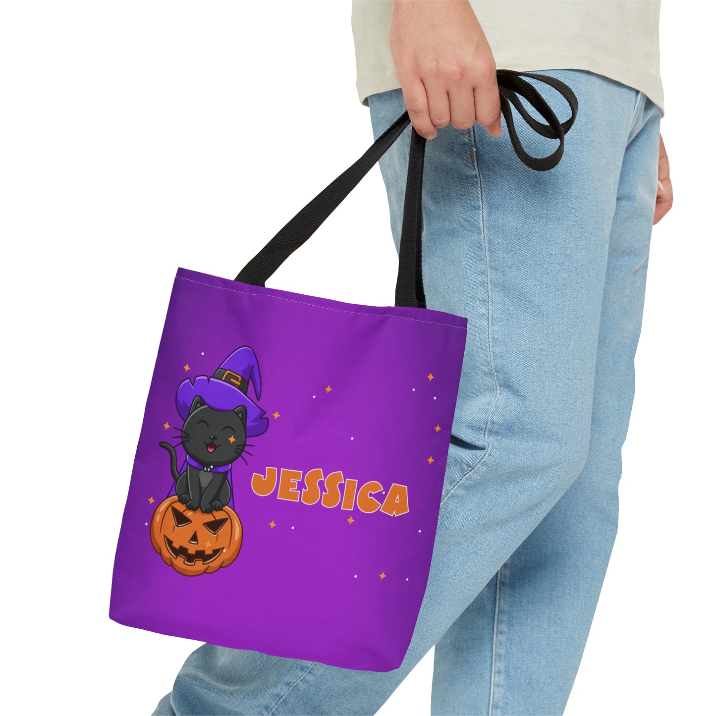 Halloween Tote Bag (Purple Cat)
