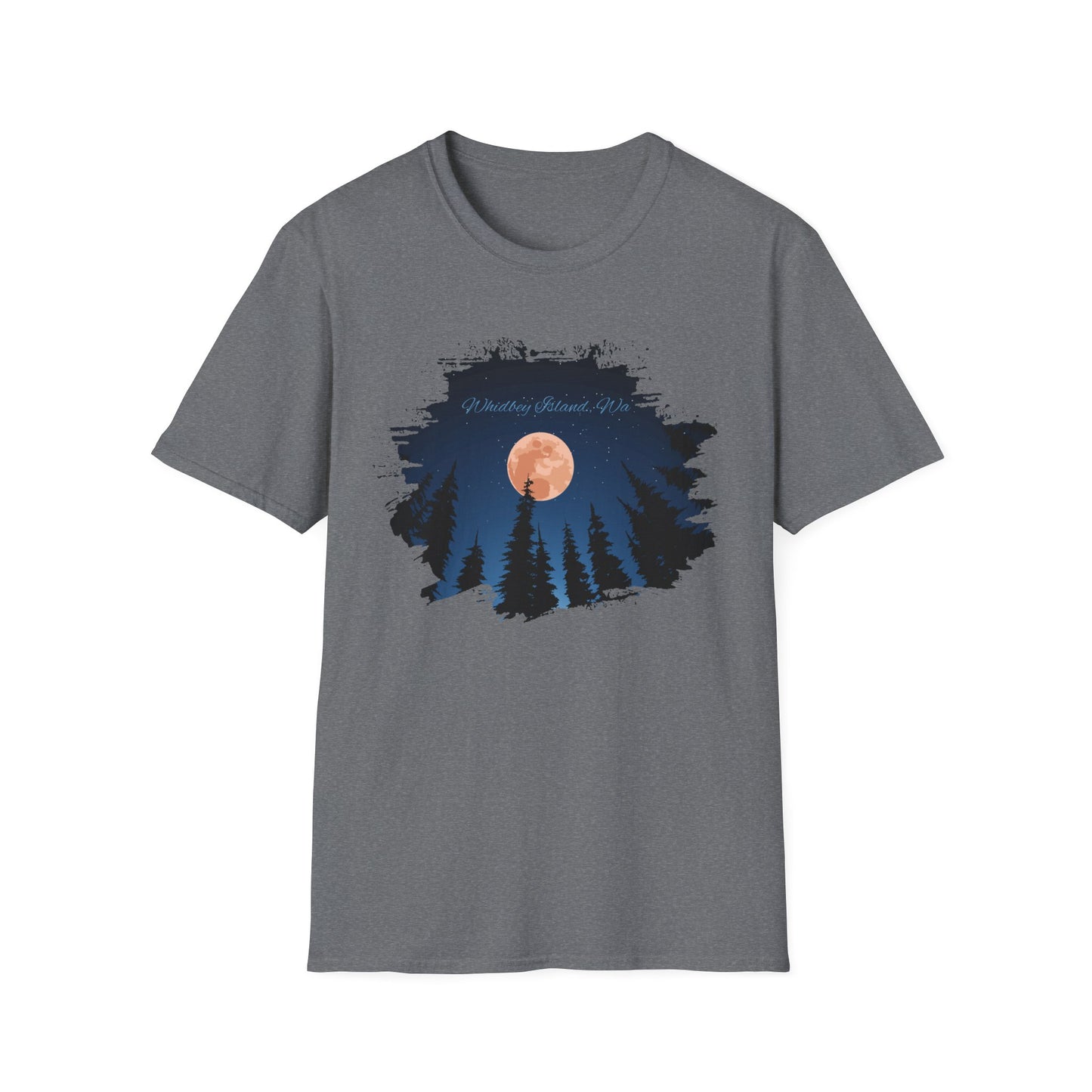 Whidbey Island Moon Night Unisex Softstyle T-Shirt