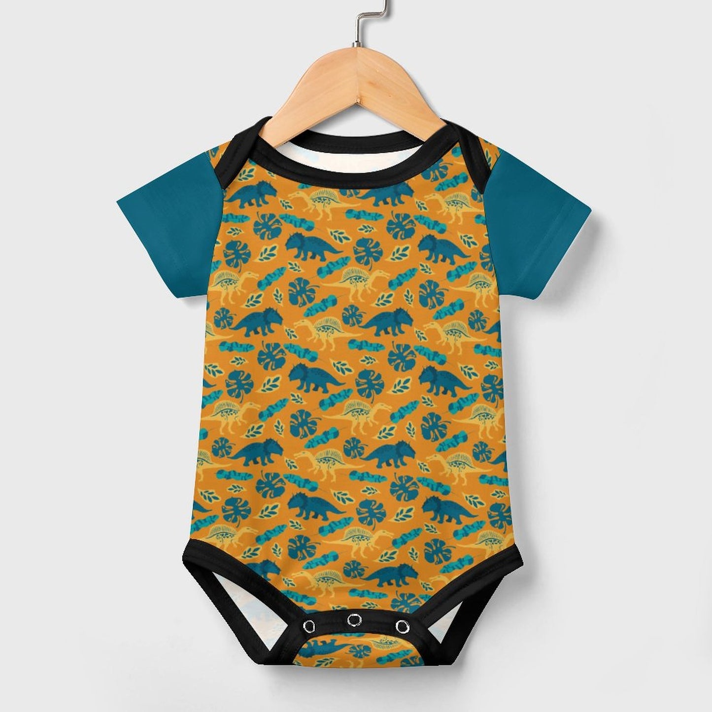 220gsm Faux Cotton Short Sleeve Baby Romper 349P (All-over Printing)