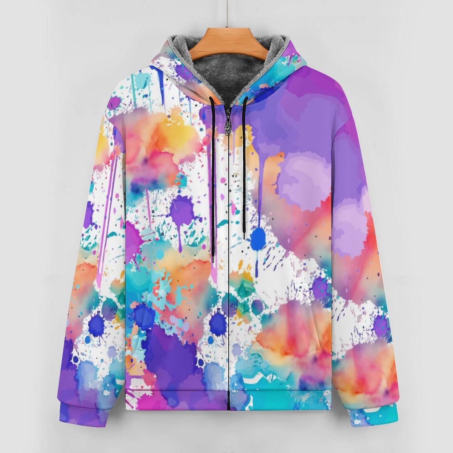 SUPER SPLATTER 230gsm Full Zip up Hoodie with Plush Lining WZIP (All-Over Printing)