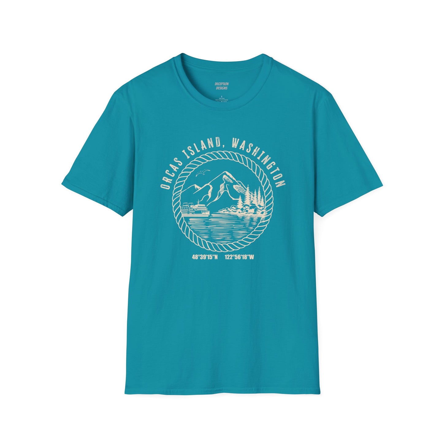 ORCAS ISLAND W COORDINATES Unisex Softstyle T-Shirt