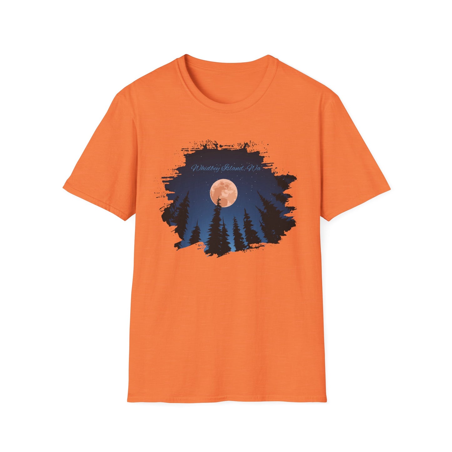 Whidbey Island Moon Night Unisex Softstyle T-Shirt