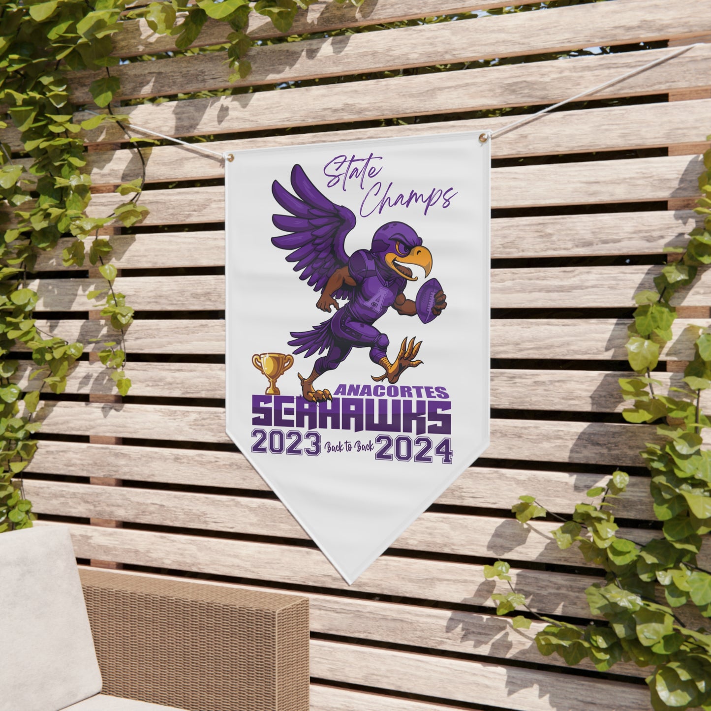 ANACORTES SEAHAWKS CHAMP Pennant Banner