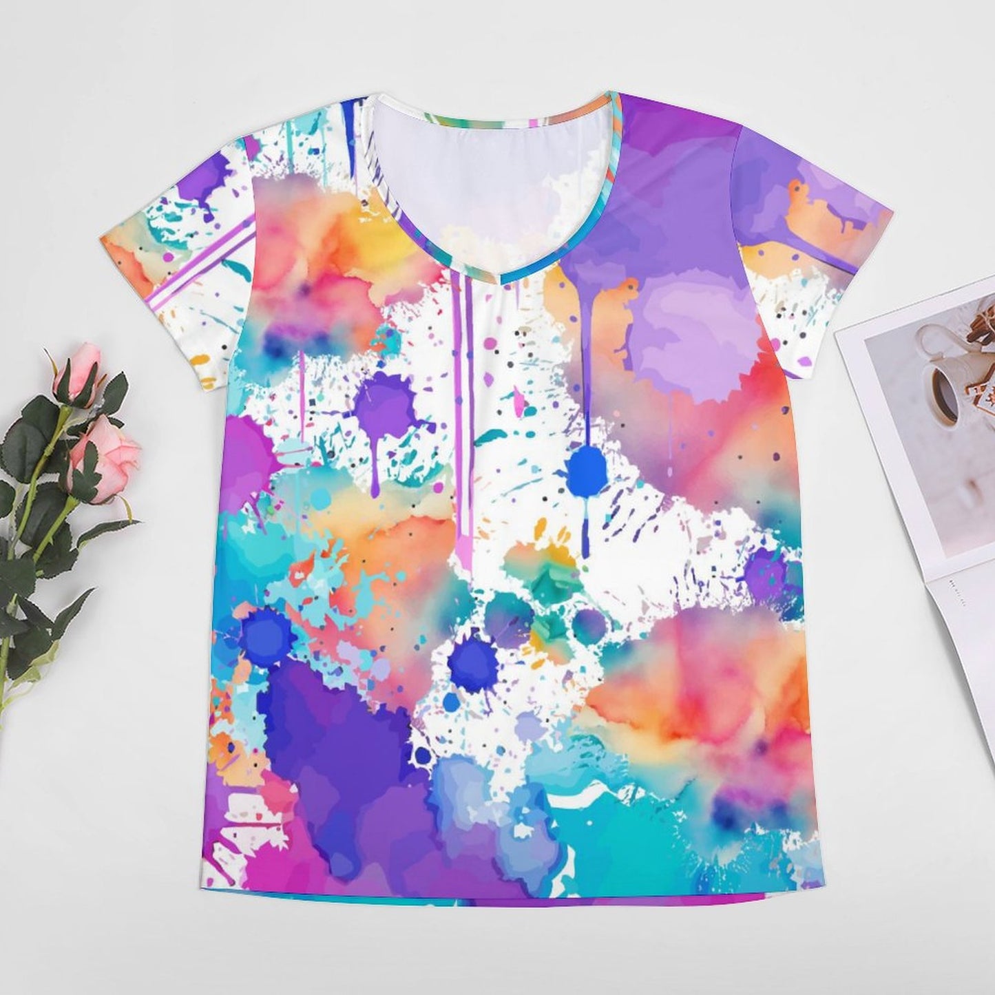 V-neck Short Sleeve T-Shirt VT (All-Over Printing)