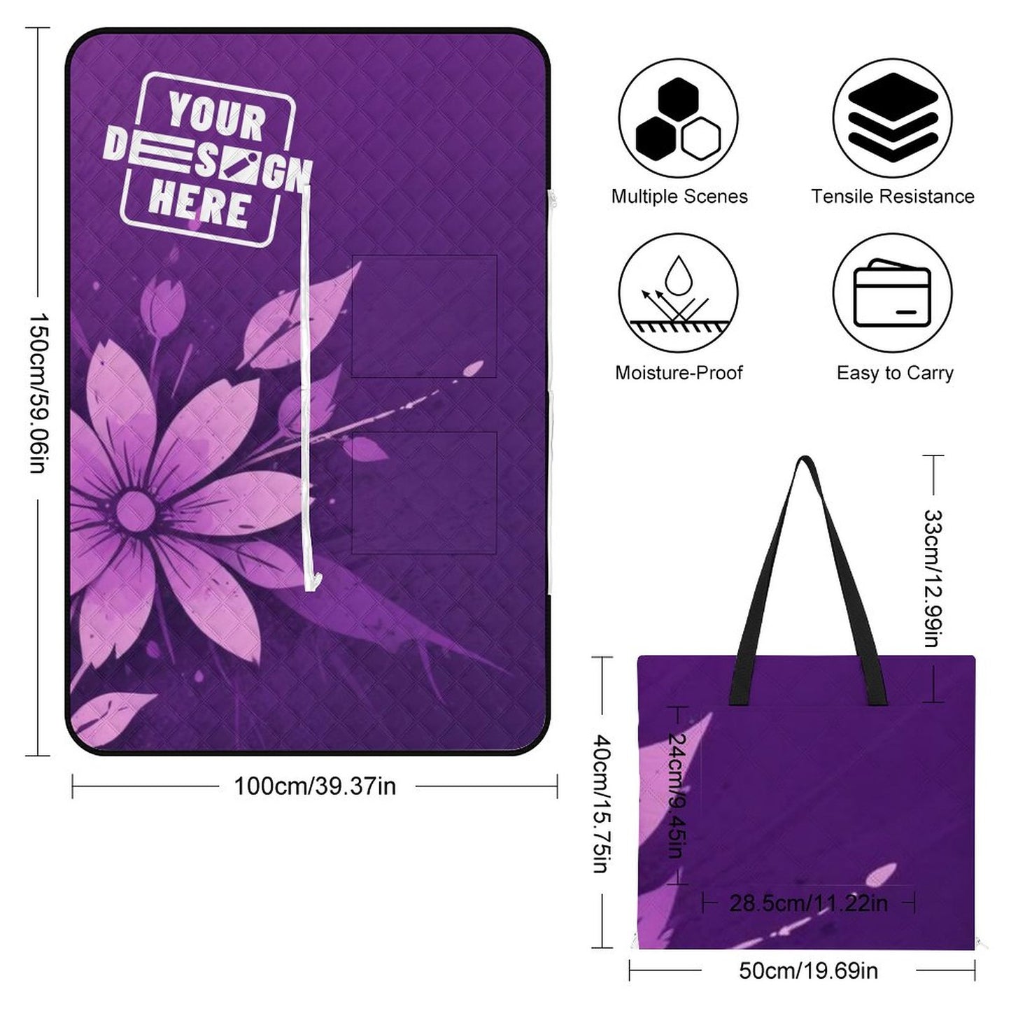Zipper Foldable Picnic Mat