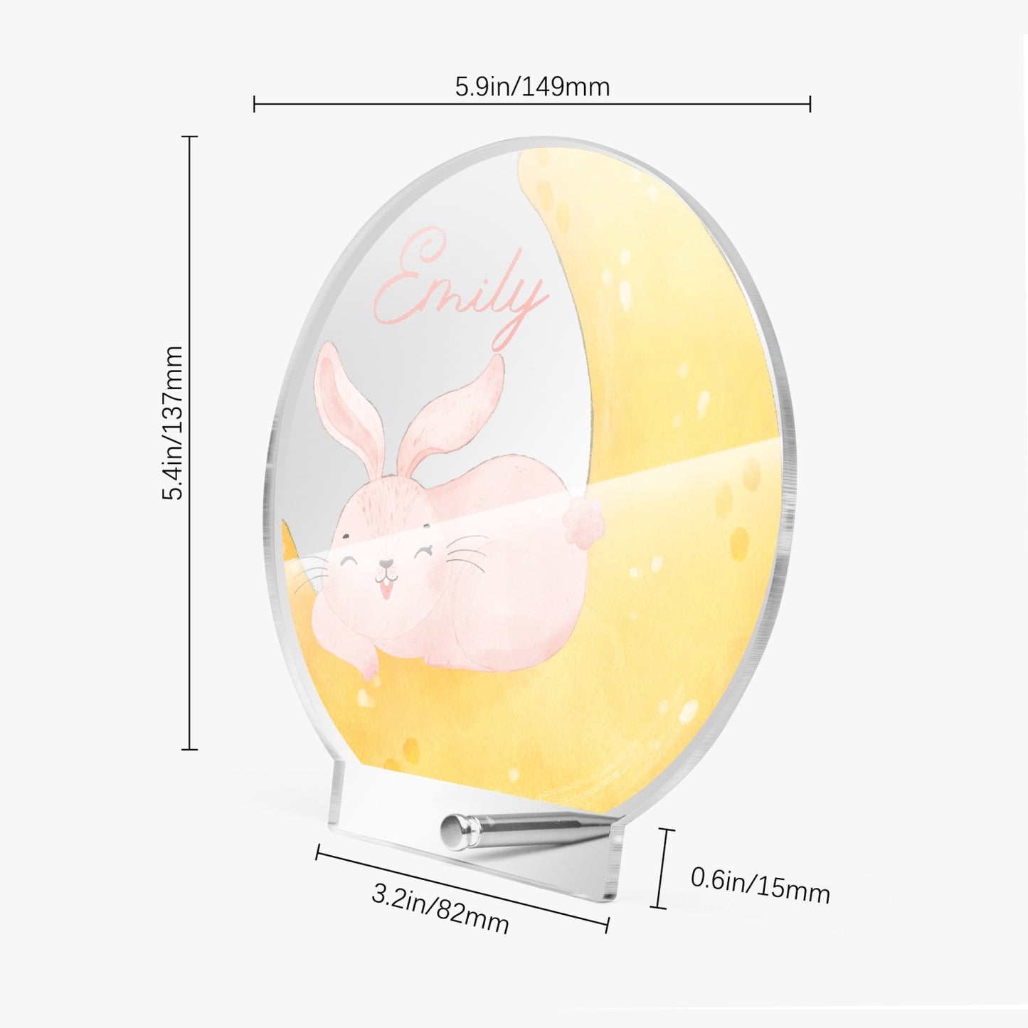 1062. Acrylic Plaque with Stand - Round
