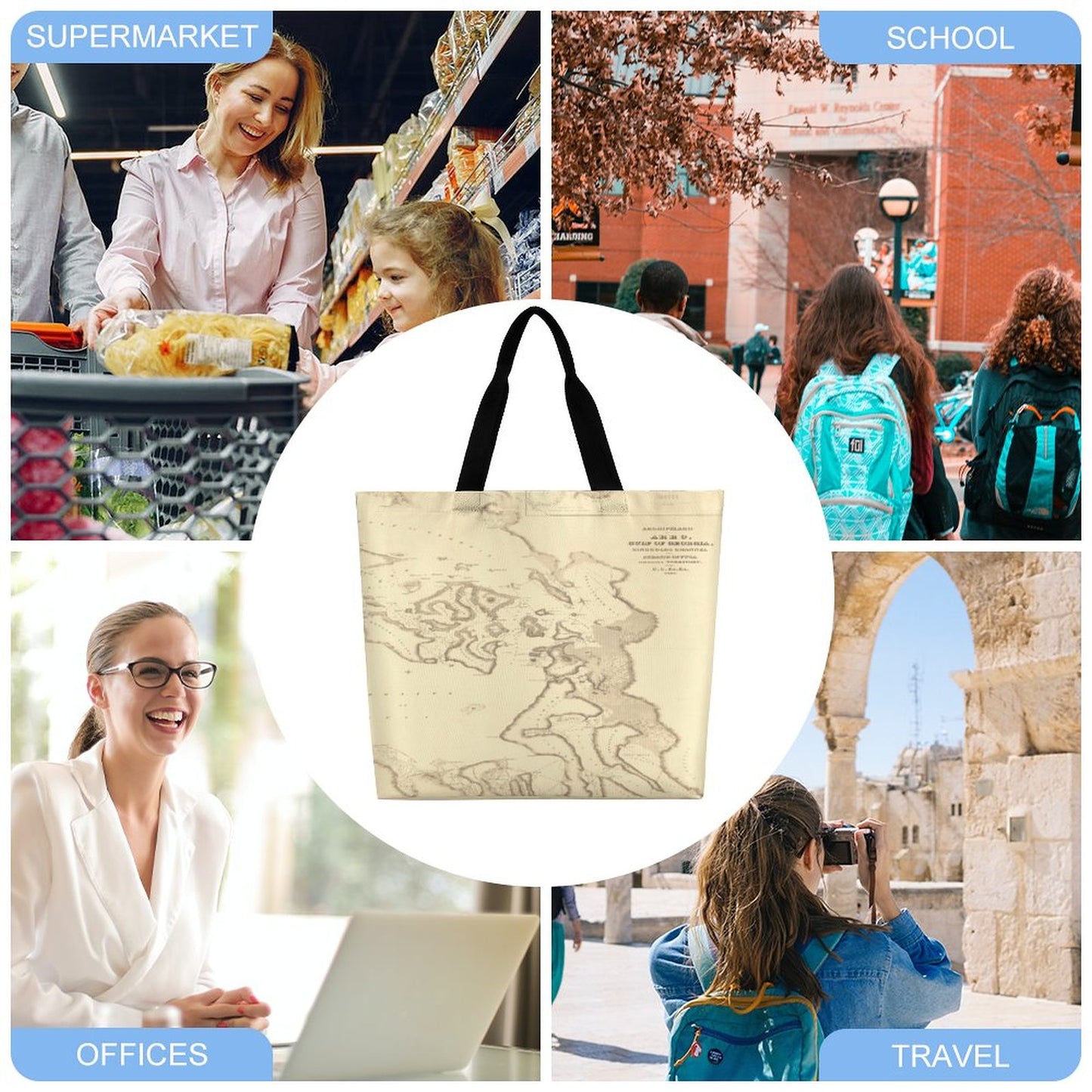 ANACORTES MAP Shopping Bag