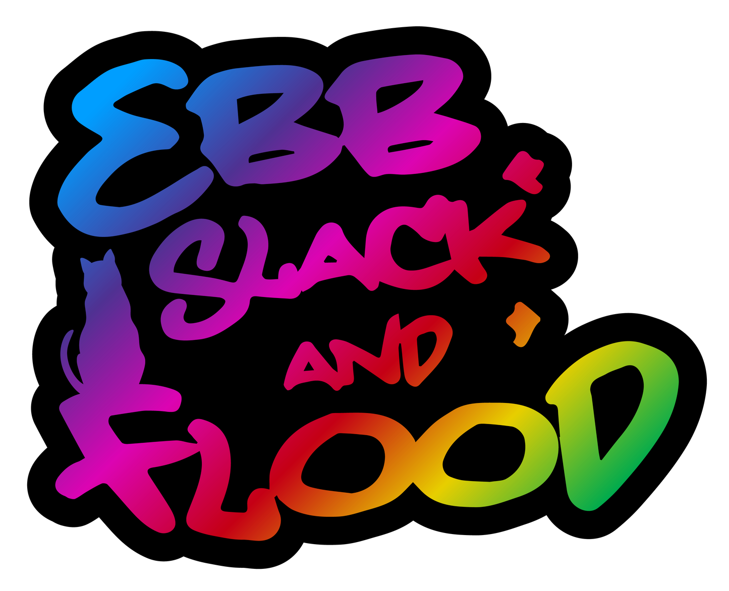 EBB SLACK FLOOD Custom Die-Cut Vinyl Stickers - 3 Inches / 25 Stickers / Gloss