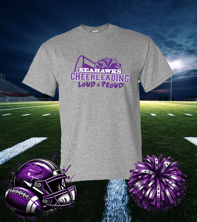 ANACORTES SEAHAWKS CHEER LOUD & PROUD 50/50 TEE SHIRT