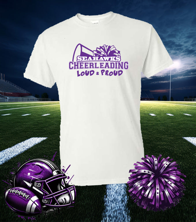 ANACORTES SEAHAWKS CHEER LOUD & PROUD 50/50 TEE SHIRT