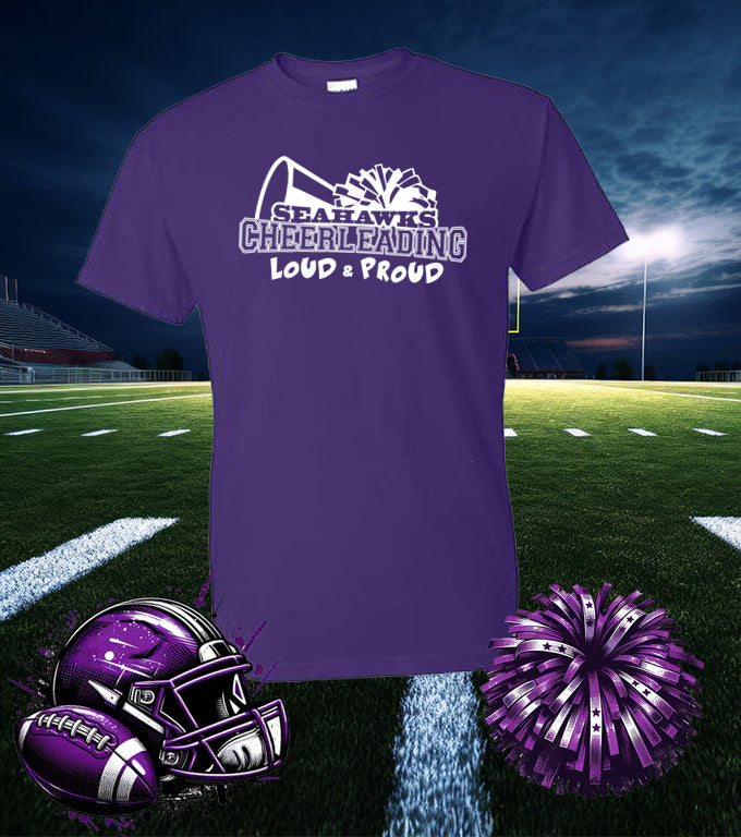 ANACORTES SEAHAWKS CHEER LOUD & PROUD 50/50 TEE SHIRT