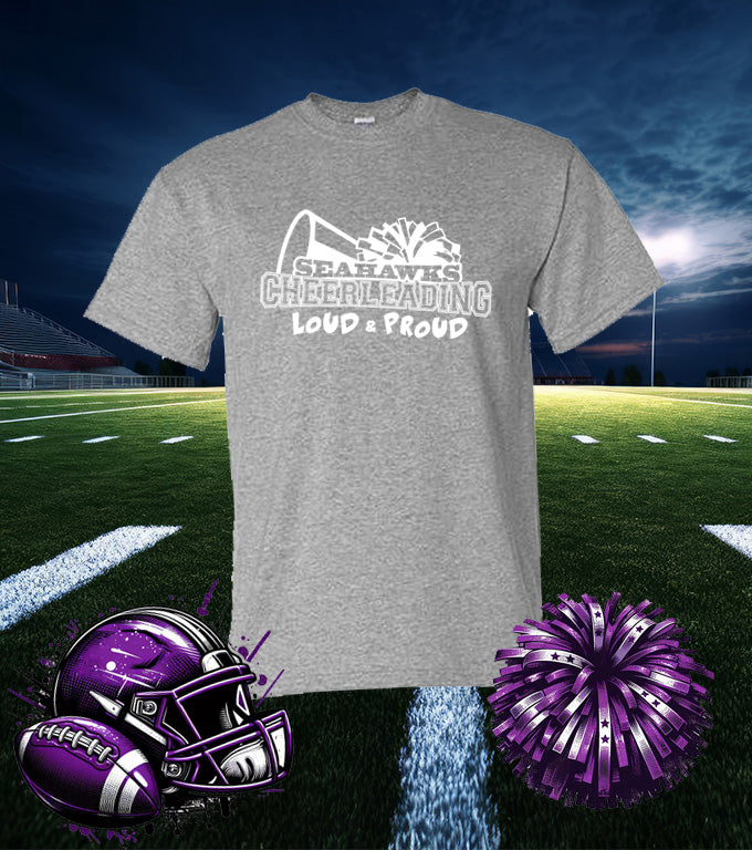 ANACORTES SEAHAWKS CHEER LOUD & PROUD 50/50 TEE SHIRT