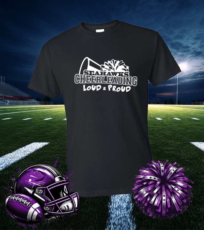 ANACORTES SEAHAWKS CHEER LOUD & PROUD 50/50 TEE SHIRT