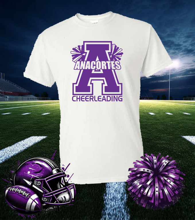 ANACORTES CHEERLEADING SEAHAWKS "A" SPIRIT 50/50 TEE SHIRT