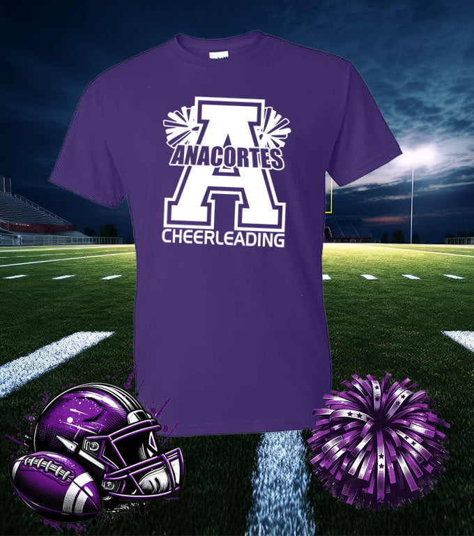 ANACORTES CHEERLEADING SEAHAWKS "A" SPIRIT 50/50 TEE SHIRT