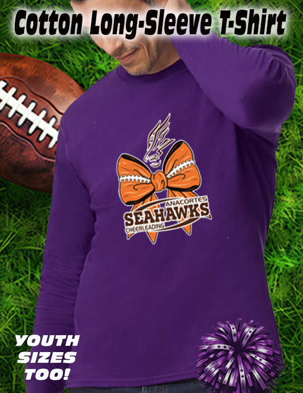 ANACORTES CHEERLEADING FOOTBALL BOW - LONG SLEEVE TEE