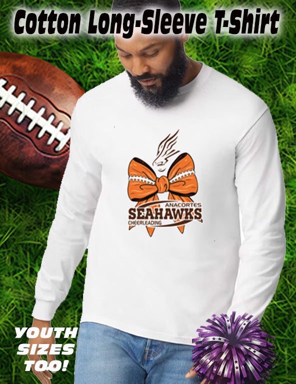 ANACORTES CHEERLEADING FOOTBALL BOW - LONG SLEEVE TEE