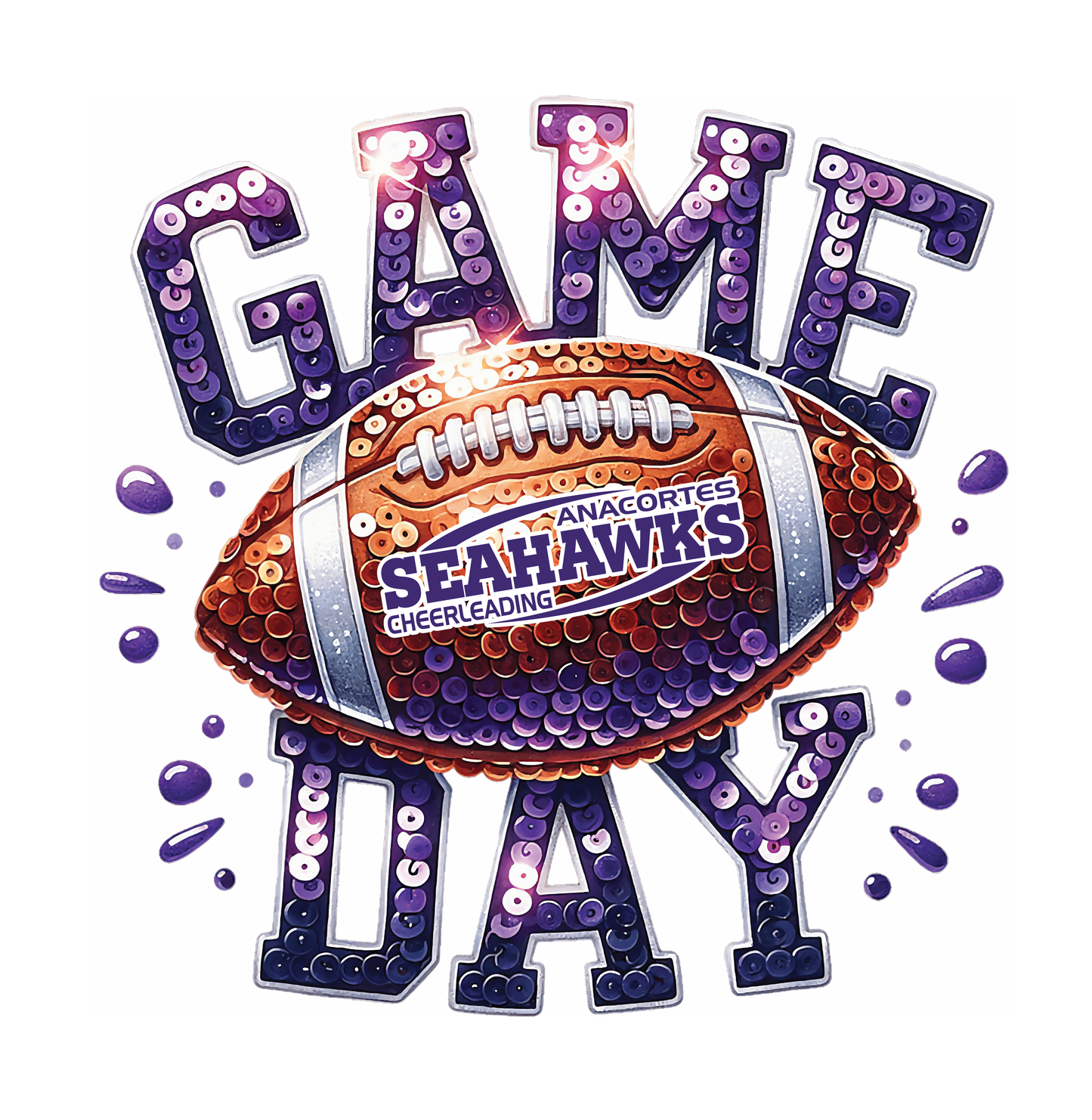 ANACORTES SPARKLE GAME DAY 50/50 TEE SHIRT