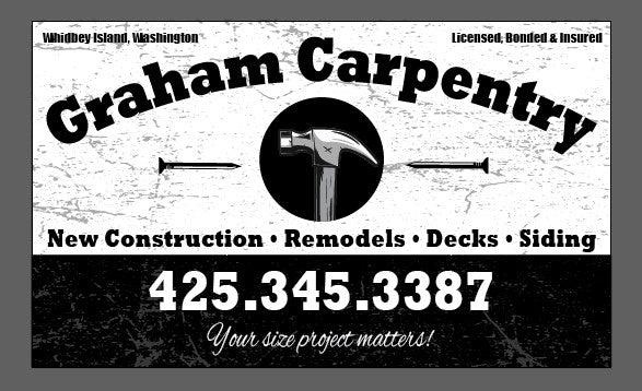 Graham Carpentry 3ft x 5ft Banner 16 oz - Heavy Weight