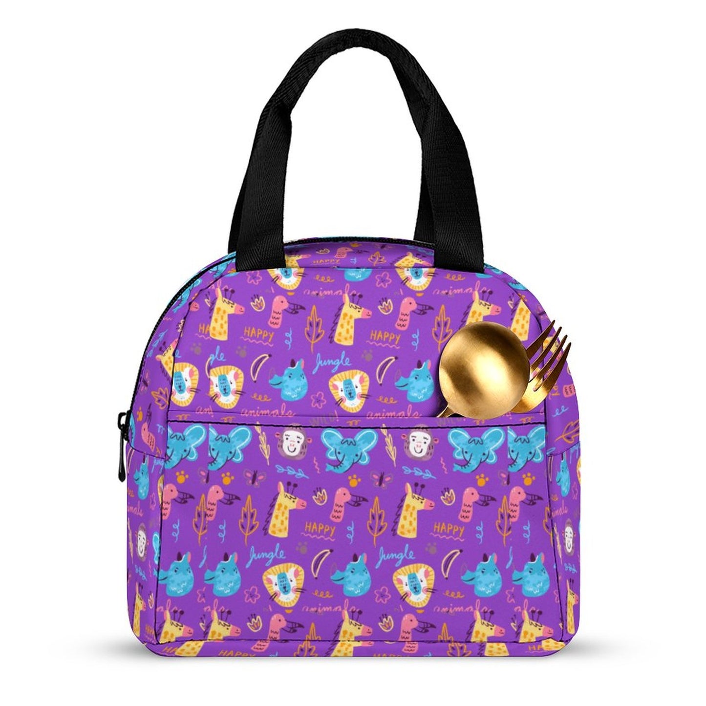 Cute Animals Insulated Lunch Bag with Pocket