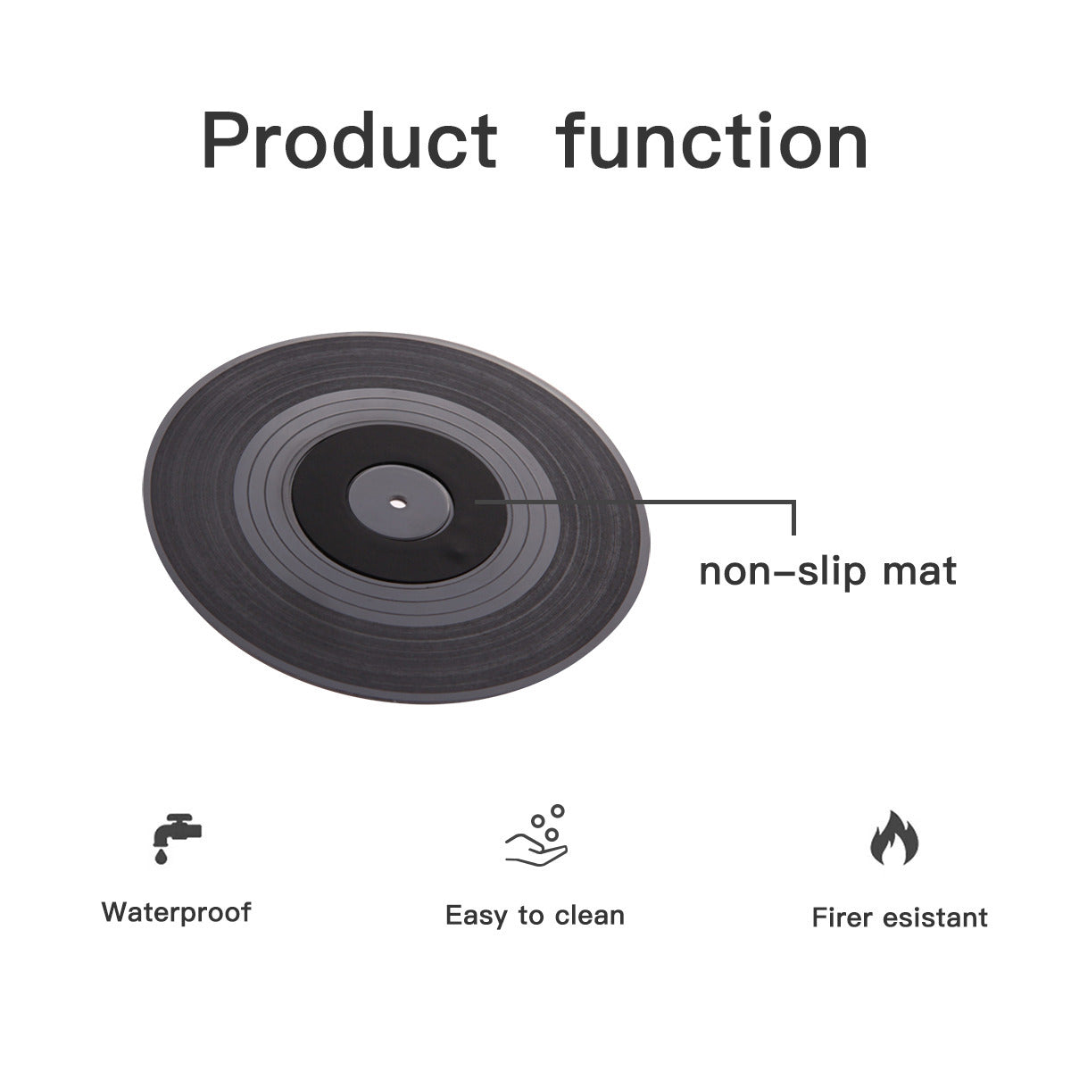 Record Coaster (6 Pieces For Inner Ring Printing)|Plastic