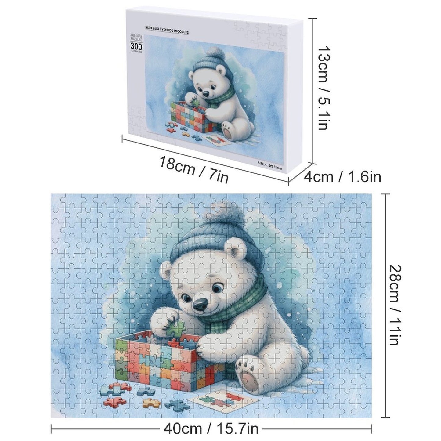 Winter Baby Bear Wooden Picture Puzzle